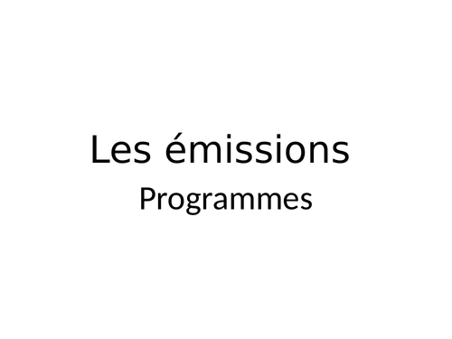 Les émissions - tv programmes