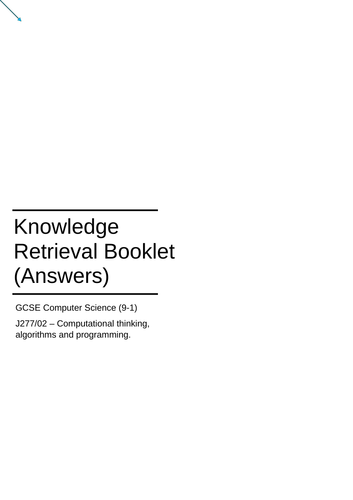 GCSE Computer Science - Knowledge retrieval booklet