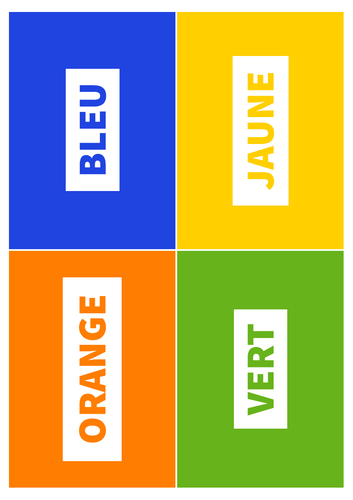 French  Flashcards: Colours