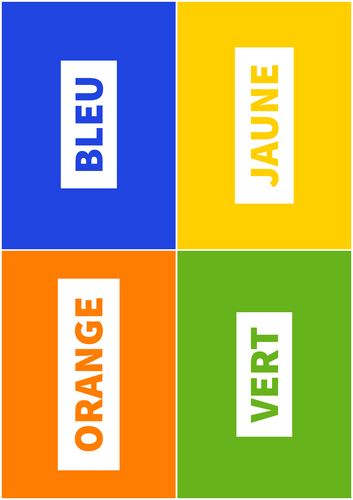 French Flashcards: Colours (masculine & feminine)
