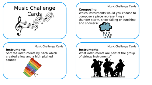 KS2 Music Challenge Cards