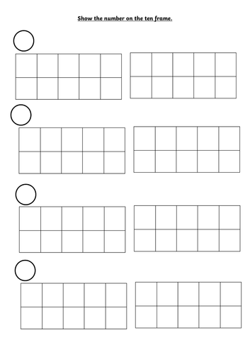 Show numbers on ten frames