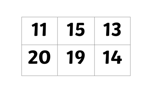 Number bingo cards