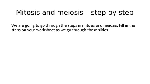 Comparison of mitosis/meiosis stages OCR Biology A level