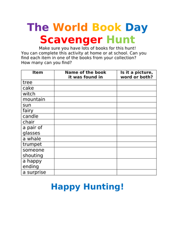 The World Book Day Scavenger Hunt