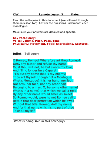 Shakespeare Speeches (Romeo and Juliet)