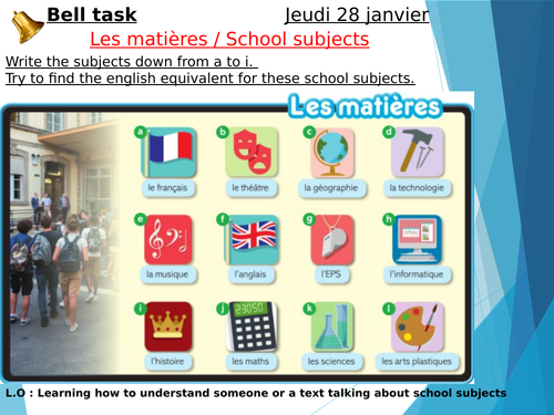 Y7 French - School subjects - Les matières REMOTE (Dynamo 1)