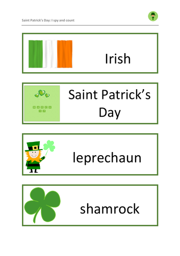 Saint Patrick's Day: Word Cards