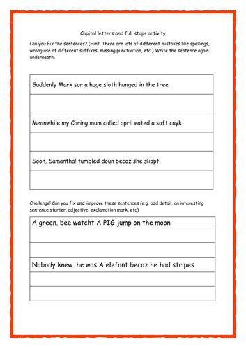 Fix the sentence differentiated activity