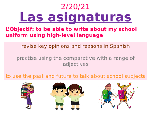 Las Asignaturas - Spanish School subjects lesson