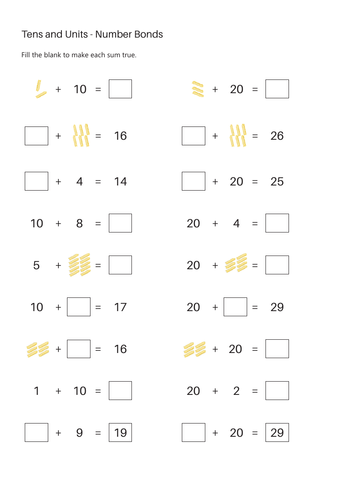 Tens and Ones Worksheets