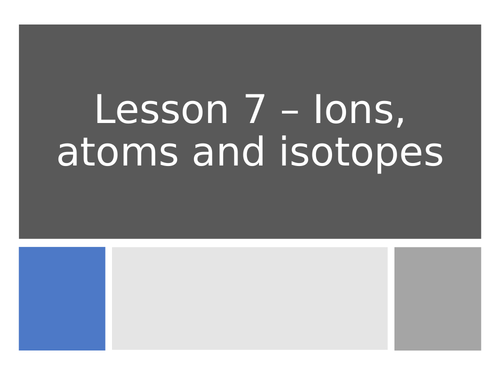 AQA GCSE Chemistry (9-1) - C1.7 Ions, atoms and isotopes FULL LESSON