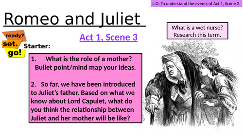 FULL LESSON - Romeo and Juliet - Act 1, Scene 3 - Multimedia NON EXAM BOARD SPECIFIC
