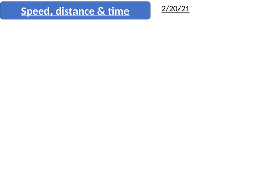GCSE Distance-Time - With Answers and Exam practise questions
