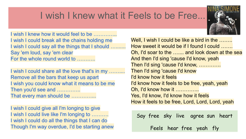 Nina Simone - I Wish I knew What it Felt to be Free - listening activity