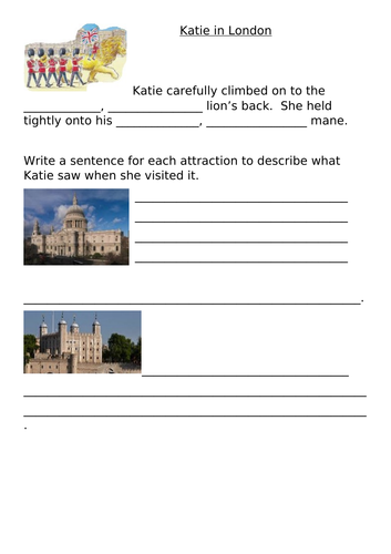 Katie In London Worksheet With Pictures Year 1 And 2 Teaching Resources