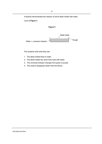 Alkali Metals & Water