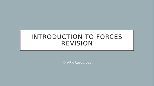 KS3 Forces Revision