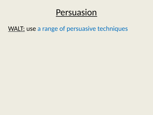 Persuasive Writing