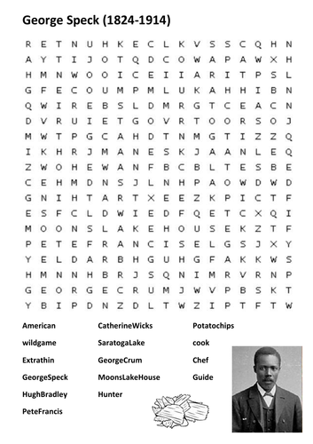 George Speck Crum Word Search