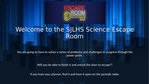 Science themed Escape Room
