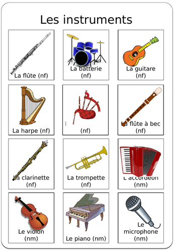 Les Instruments De Musique Musical Instruments Teaching Resources