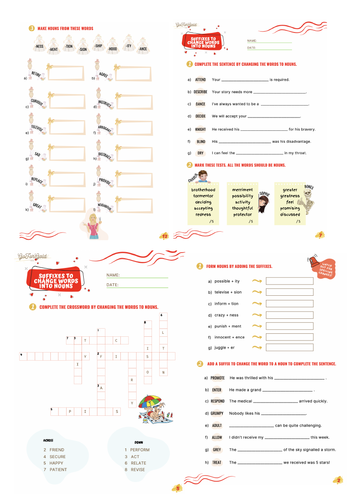 Suffixes That Change Words To Nouns Teaching Resources