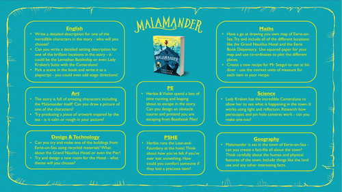 Malamander - World Book Day Linked Tasks