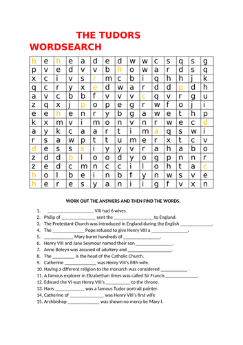 END OF TERM QUIZZES AND WORDSEARCHES FOR YEAR 8