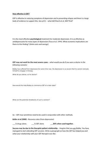 Treatment of Depression.