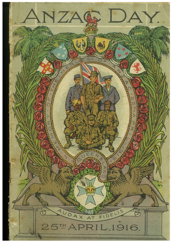 Historical Source – WW1 monograph (1916) provided for QLD students in grades 3&4