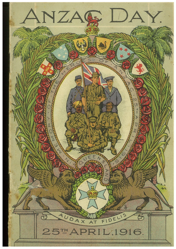 Historical Source – WW1 monograph (1916) provided for QLD students in grades 5&6