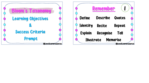 Bloom's Taxonomy - L. Objective Guidance