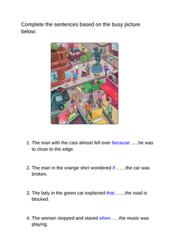 Subordinating conjunctions - Year 2 grammar lesson and resource