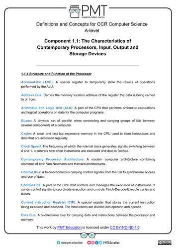 OCR A-level Computer Science Definitions