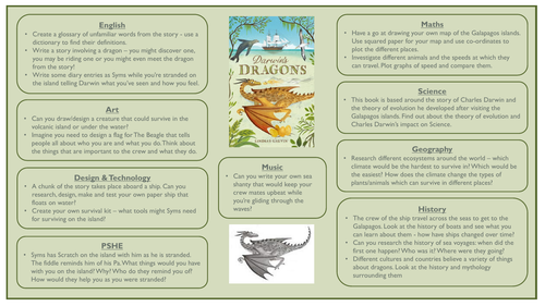 Darwin's Dragons by Lindsay Galvin - Themed Day or World Book Day Linked Tasks