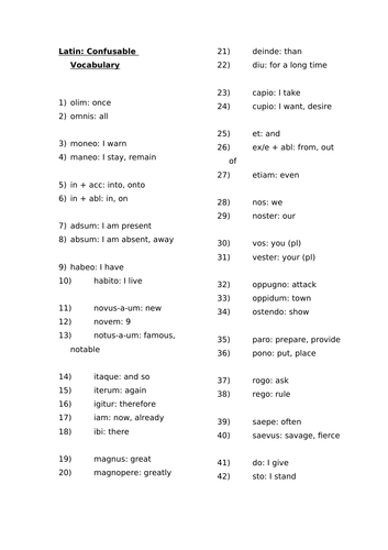 Latin Confusable Vocab