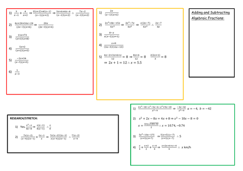 Algebraic Fractions (GCSE 1 - 9)