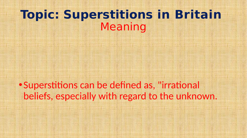 Superstition in Tudor Times