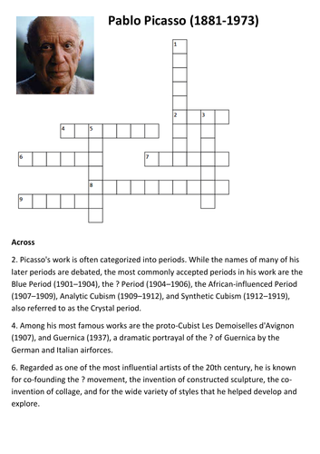 Pablo Picasso Crossword