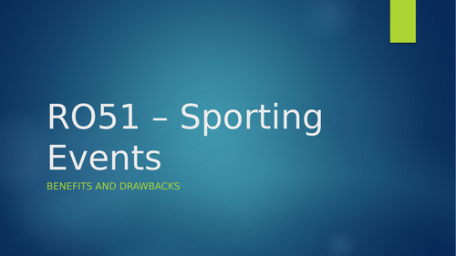 SS RO51- LO3 - Major Sporting Events