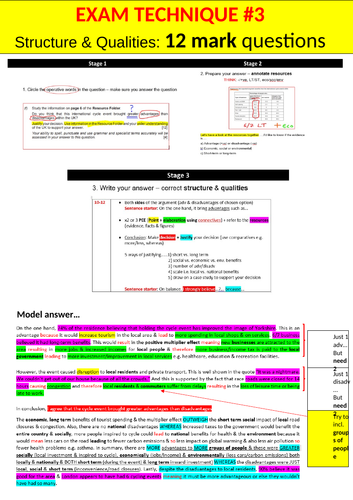 Eduqas GCSE Geography 12 Marker Guide