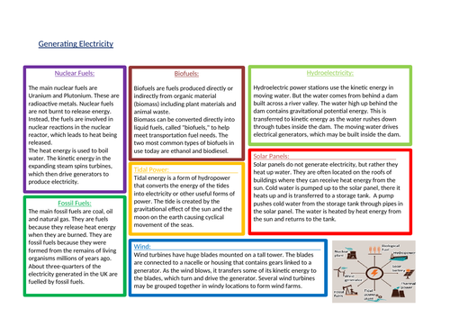 GCSE Physics- Renewable and non renewable energy sources