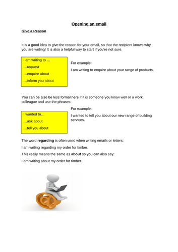 Functional skills opening and closing emails