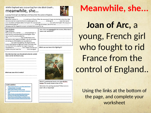 Meanwhile she....Joan of Arc