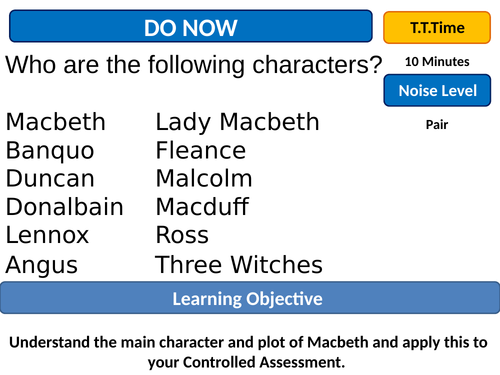 Macbeth Assessment Low Ability