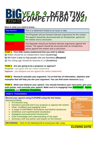 Debate Wales English KS3