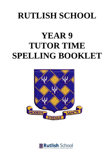 Spelling booklets Year 7-11