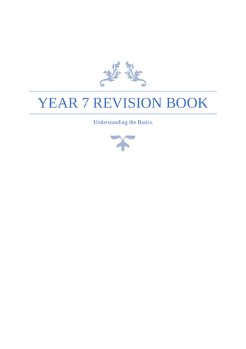 Year 7 Maths Revision Booklet