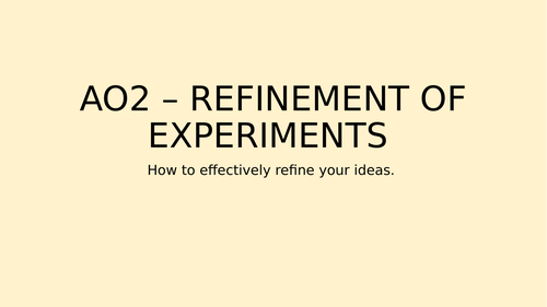 ART GCSE AO2 Refinement of Experimentation